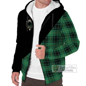 Arthur Ancient Tartan Sherpa Hoodie with Family Crest and Military Logo Style