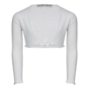 WHITE COTTON LONG SLEEVE  BOLERO FOR GIRLS