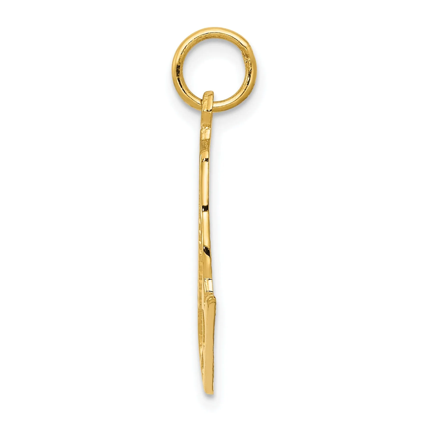 14k Yellow Gold Figure Skating Pendant