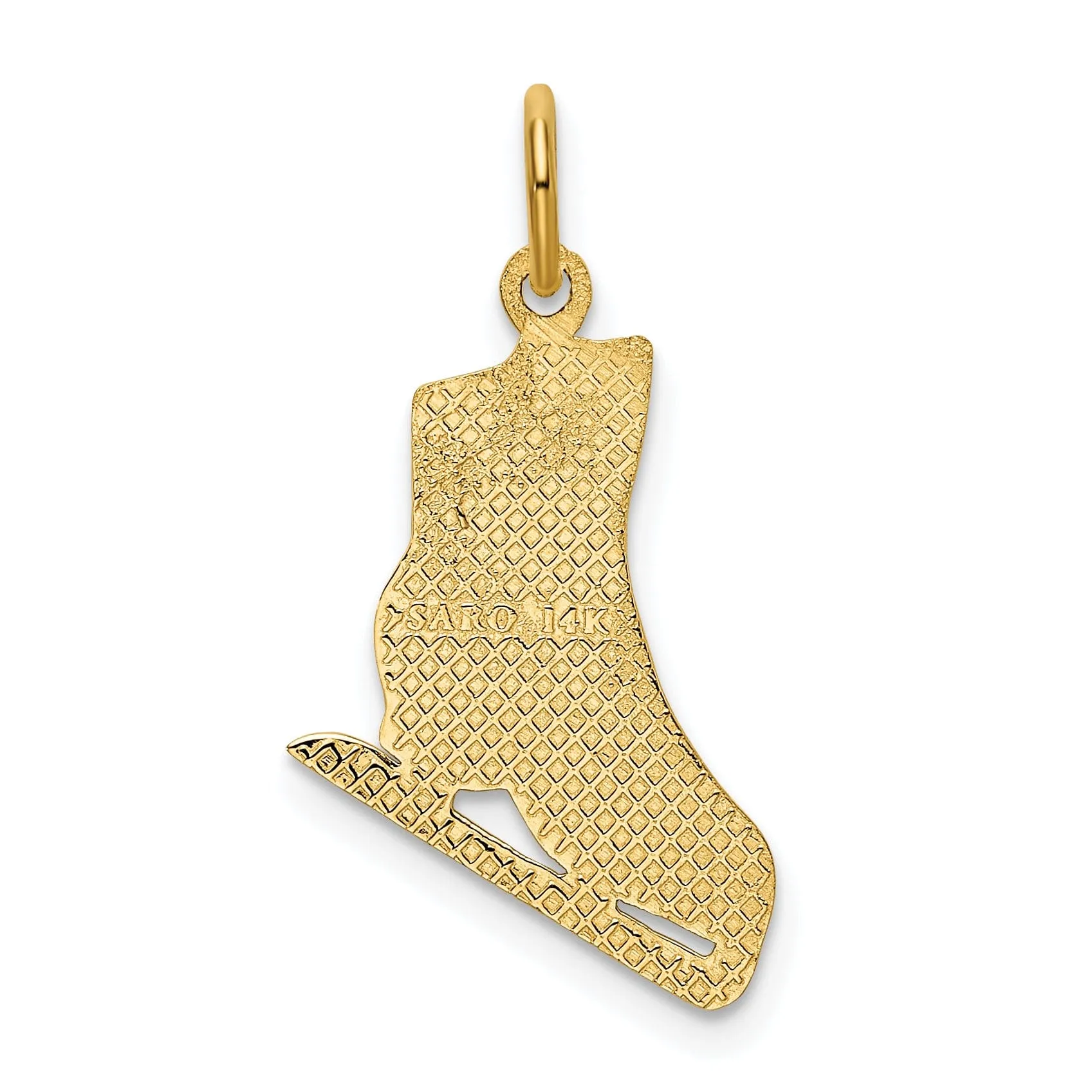 14k Yellow Gold Figure Skating Pendant