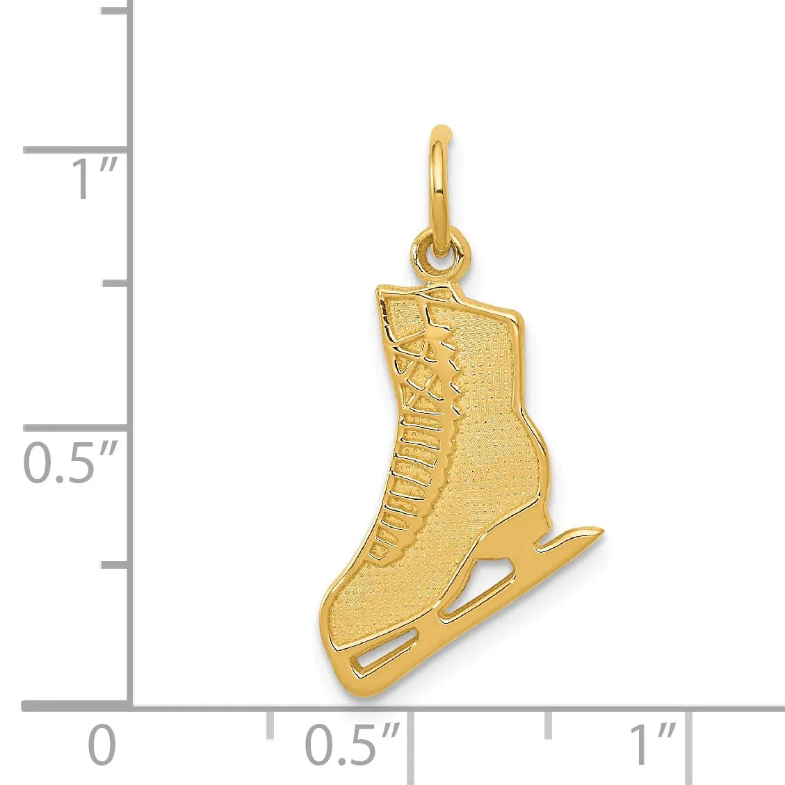 14k Yellow Gold Figure Skating Pendant