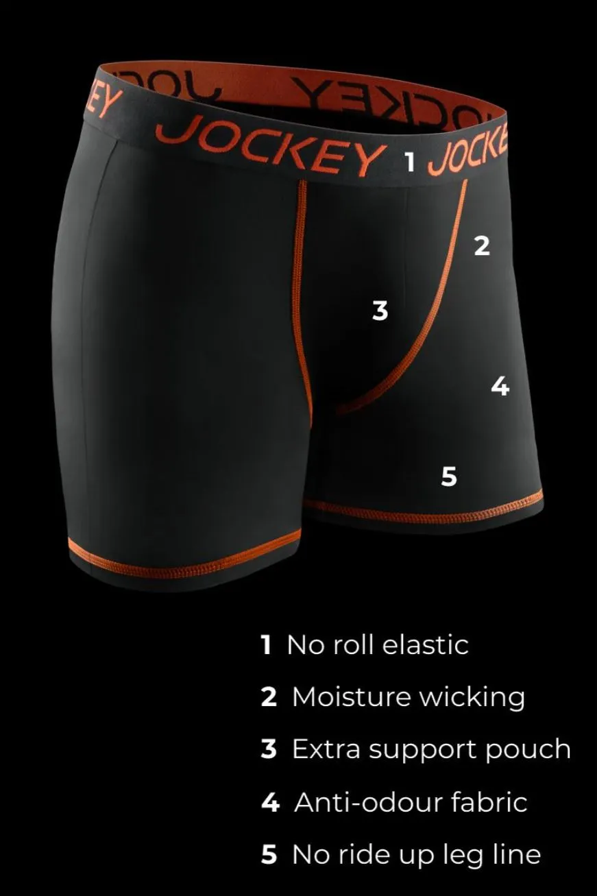 2 x Mens Jockey Performance Active Micro Trunks Black Underwear