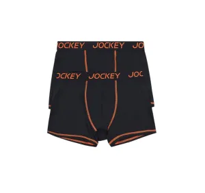 2 x Mens Jockey Performance Active Micro Trunks Black Underwear