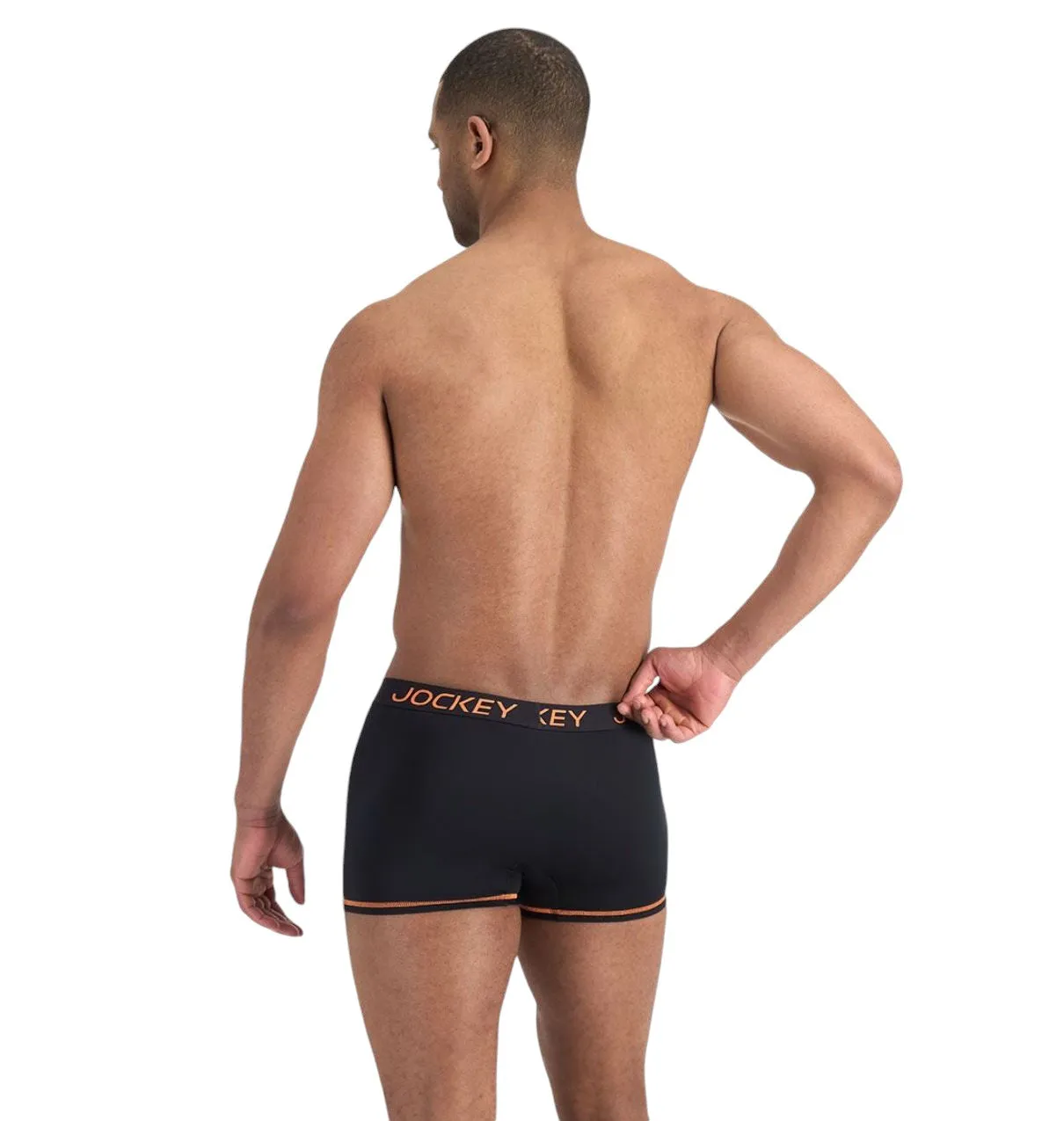 2 x Mens Jockey Performance Active Micro Trunks Black Underwear