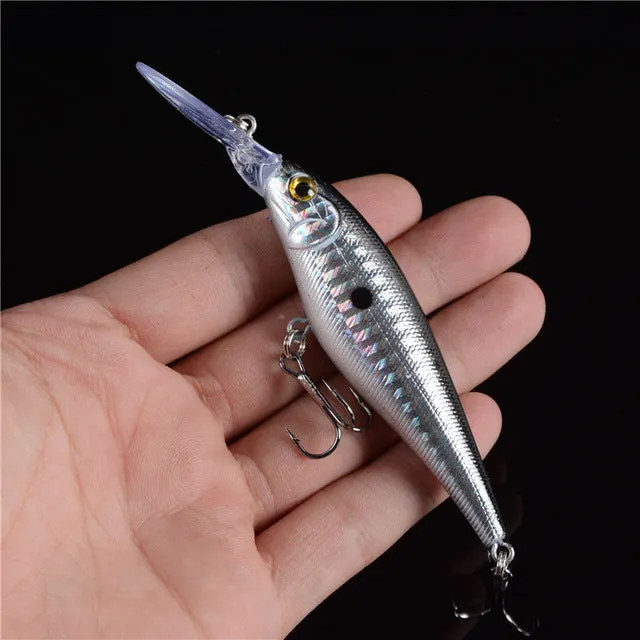 2017 Hot Sale 10 Colors 11cm 10.5g Hard Bait Minnow Fishing lures Bass 4# Hooks Good Quality