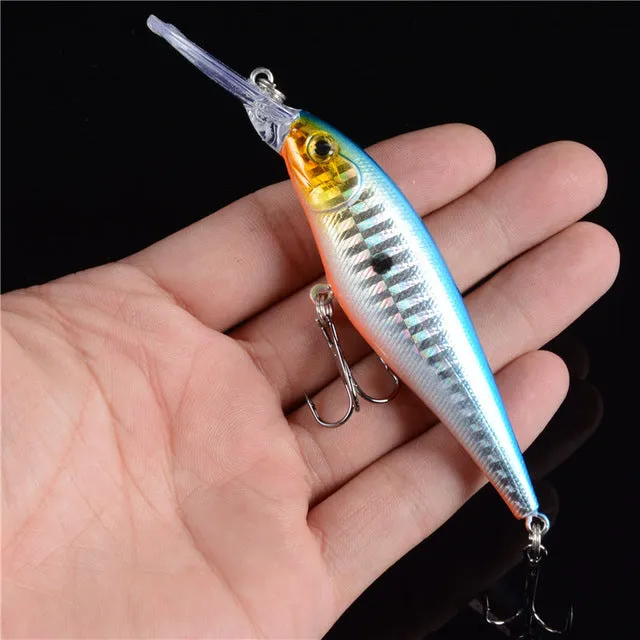 2017 Hot Sale 10 Colors 11cm 10.5g Hard Bait Minnow Fishing lures Bass 4# Hooks Good Quality