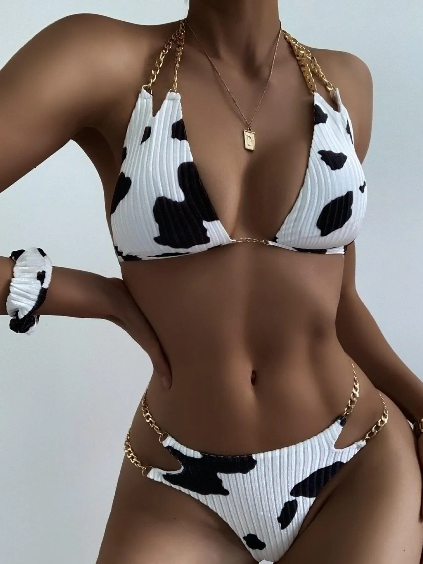 2023 Sexy Printed Chain Bikini Set