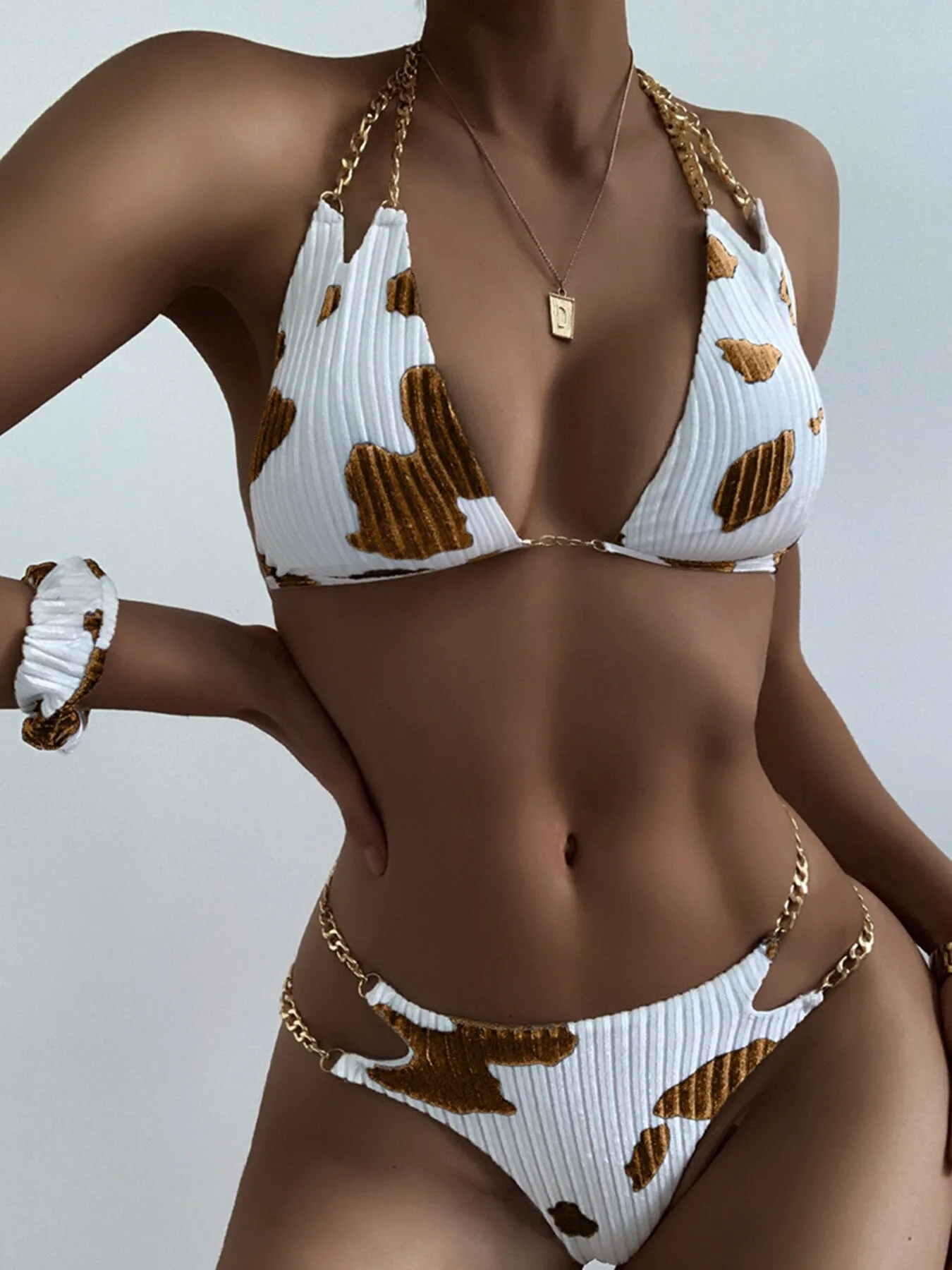 2023 Sexy Printed Chain Bikini Set