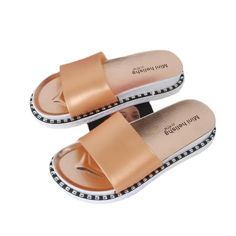 2024 new fashion solid color casual flat bottom outsole slippers Korean version of the wild comfortable sandals and slippers women summer