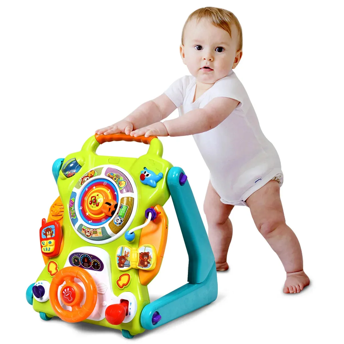 3 In1 Sit to Stand Learning Walker Kids Activity Center Toddlers Musical Toy