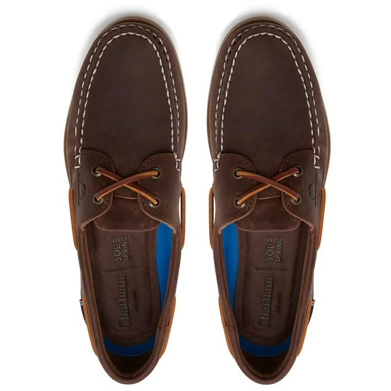 50% OFF - CHATHAM Mens Deck II G2 Leather Boat Shoes - Chocolate - Size: UK 11