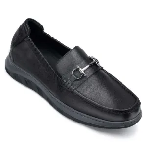 6 CM / 2.36 Inches - CMR CHAMARIPA Elevator Shoes Loafers - Height Increasing Loafers - Black Height Increasing Casual Shoes