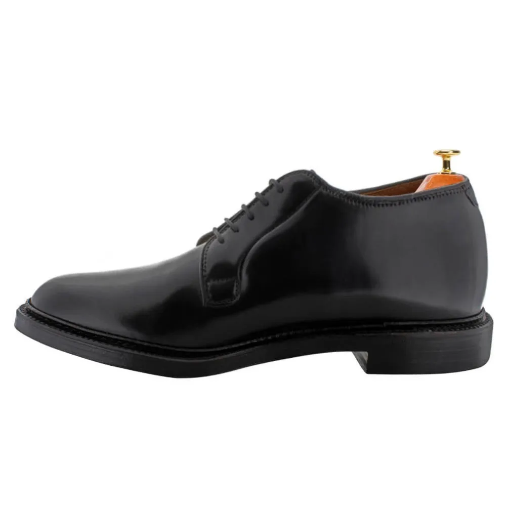 7 CM / 2.76 Inches CMR CHAMARIPA Stand Tall in Style with Height Increasing Plain Toe Blucher Shoes - Black Shell Cordovan Men's Taller Shoes