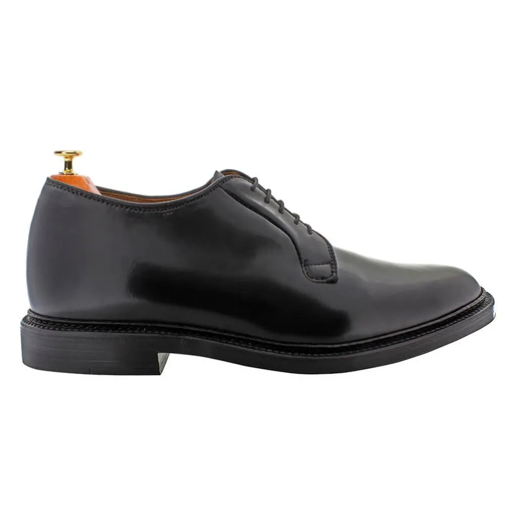 7 CM / 2.76 Inches CMR CHAMARIPA Stand Tall in Style with Height Increasing Plain Toe Blucher Shoes - Black Shell Cordovan Men's Taller Shoes