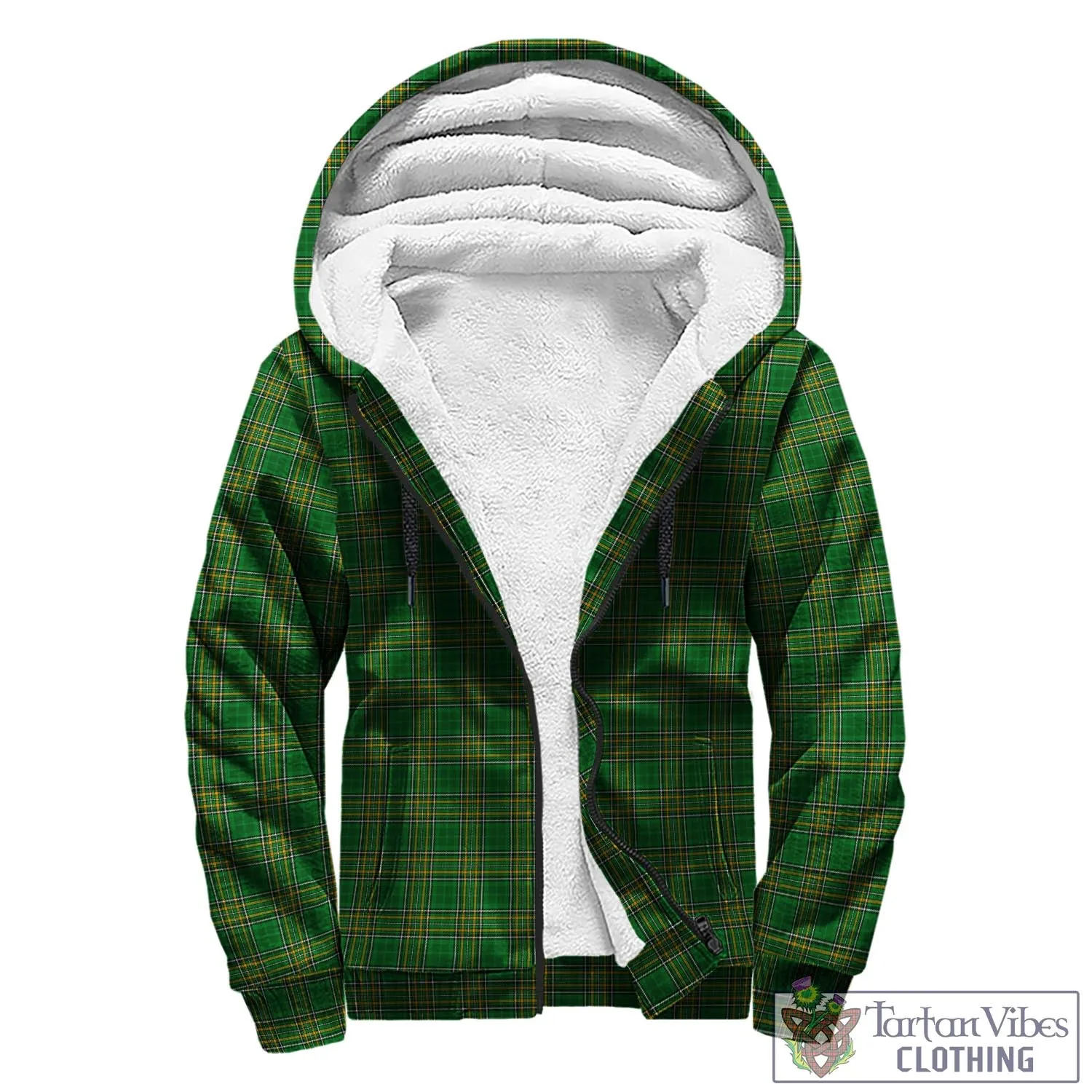 Acheson Irish Clan Tartan Sherpa Hoodie with Coat of Arms