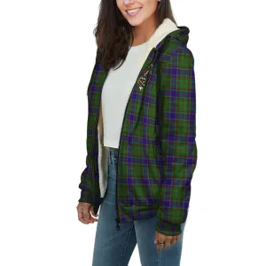 Adam Tartan Sherpa Hoodie with Family Crest