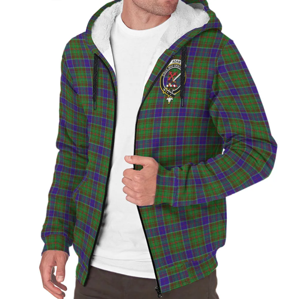 Adam Tartan Sherpa Hoodie with Family Crest