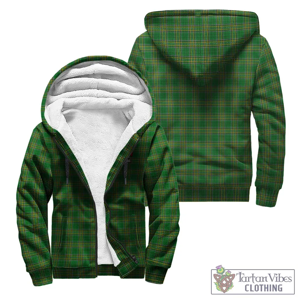 Adams Irish Clan Tartan Sherpa Hoodie with Coat of Arms