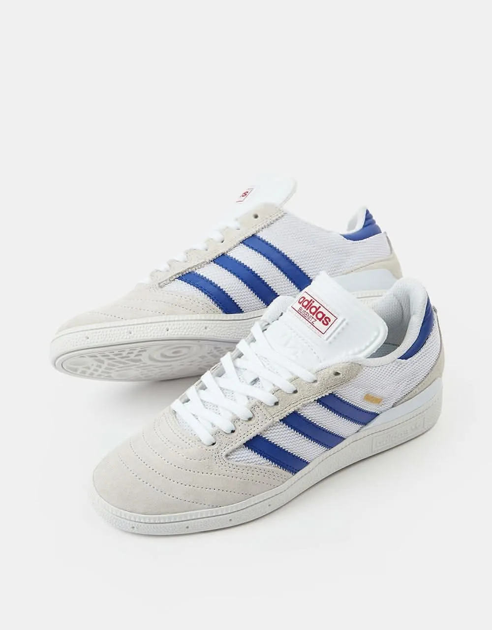 adidas Busenitz Skate Shoes - Crystal White/Semi Lucid Blue/Gold Metal