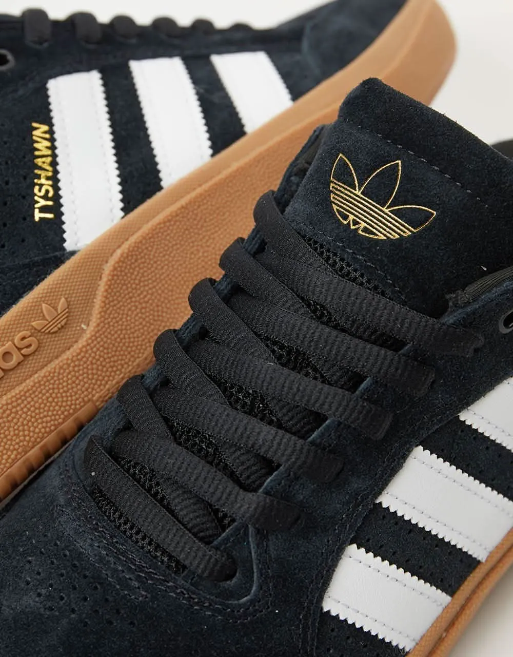 adidas Tyshawn Low Skate Shoes - Core Black/White/Gum