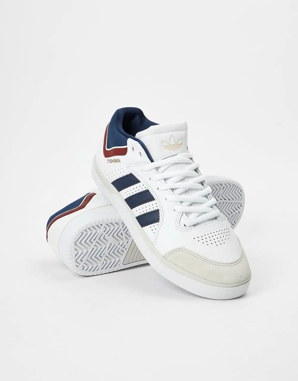 adidas Tyshawn Skate Shoes - White/Collegiate Navy/Grey