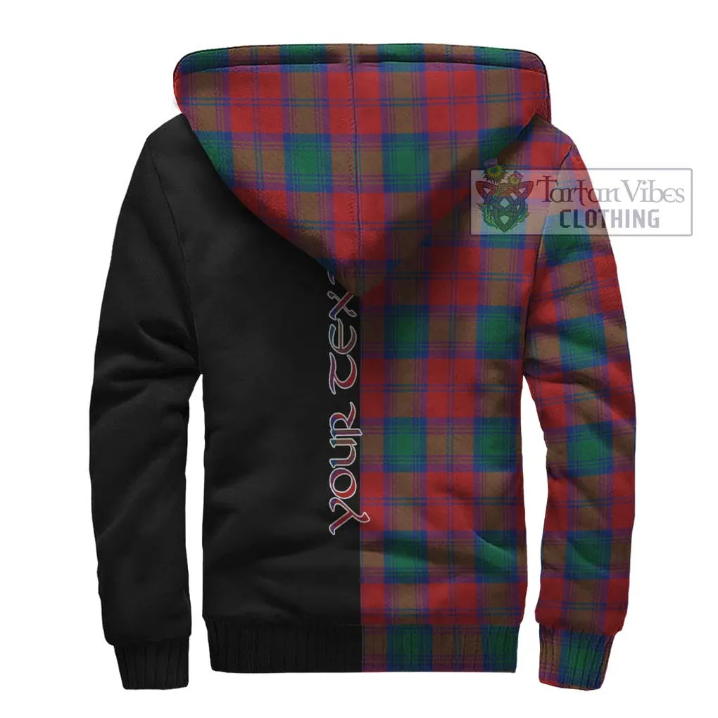 Affleck Tartan Sherpa Hoodie with Family Crest and Half Of Me Style