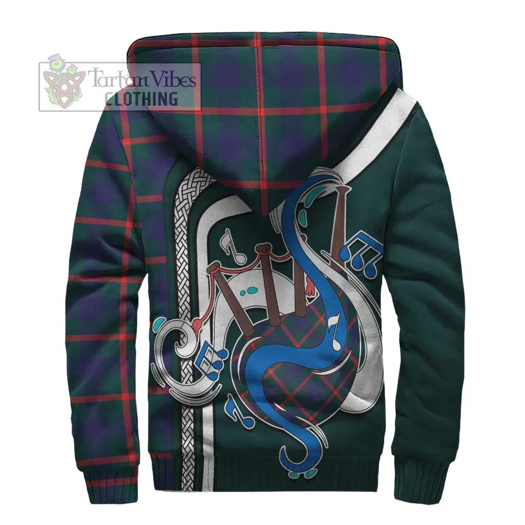 Agnew Tartan Sherpa Hoodie with Epic Bagpipe Style