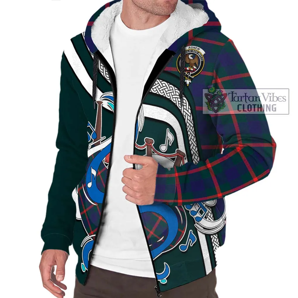 Agnew Tartan Sherpa Hoodie with Epic Bagpipe Style