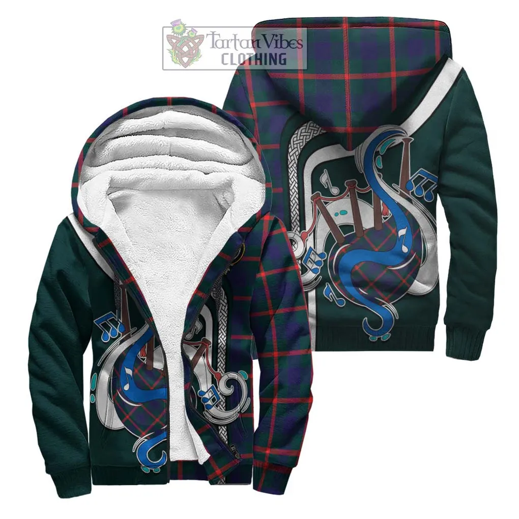 Agnew Tartan Sherpa Hoodie with Epic Bagpipe Style