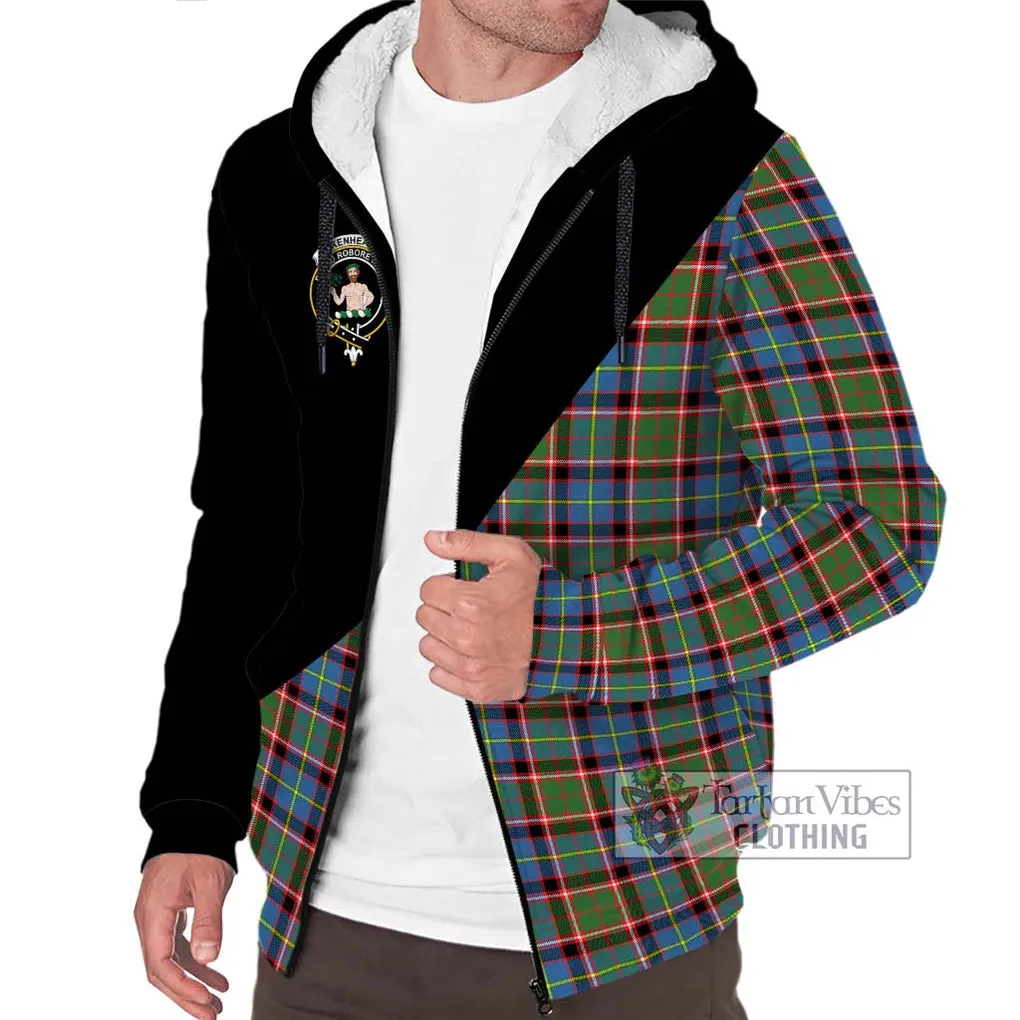 Aikenhead Tartan Sherpa Hoodie with Family Crest and Military Logo Style