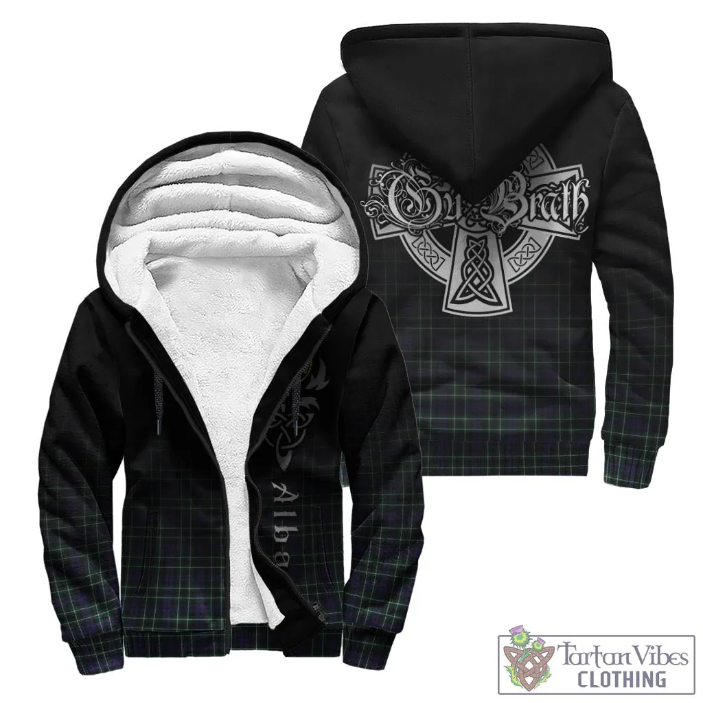 Allardice Tartan Sherpa Hoodie Featuring Alba Gu Brath Family Crest Celtic Inspired