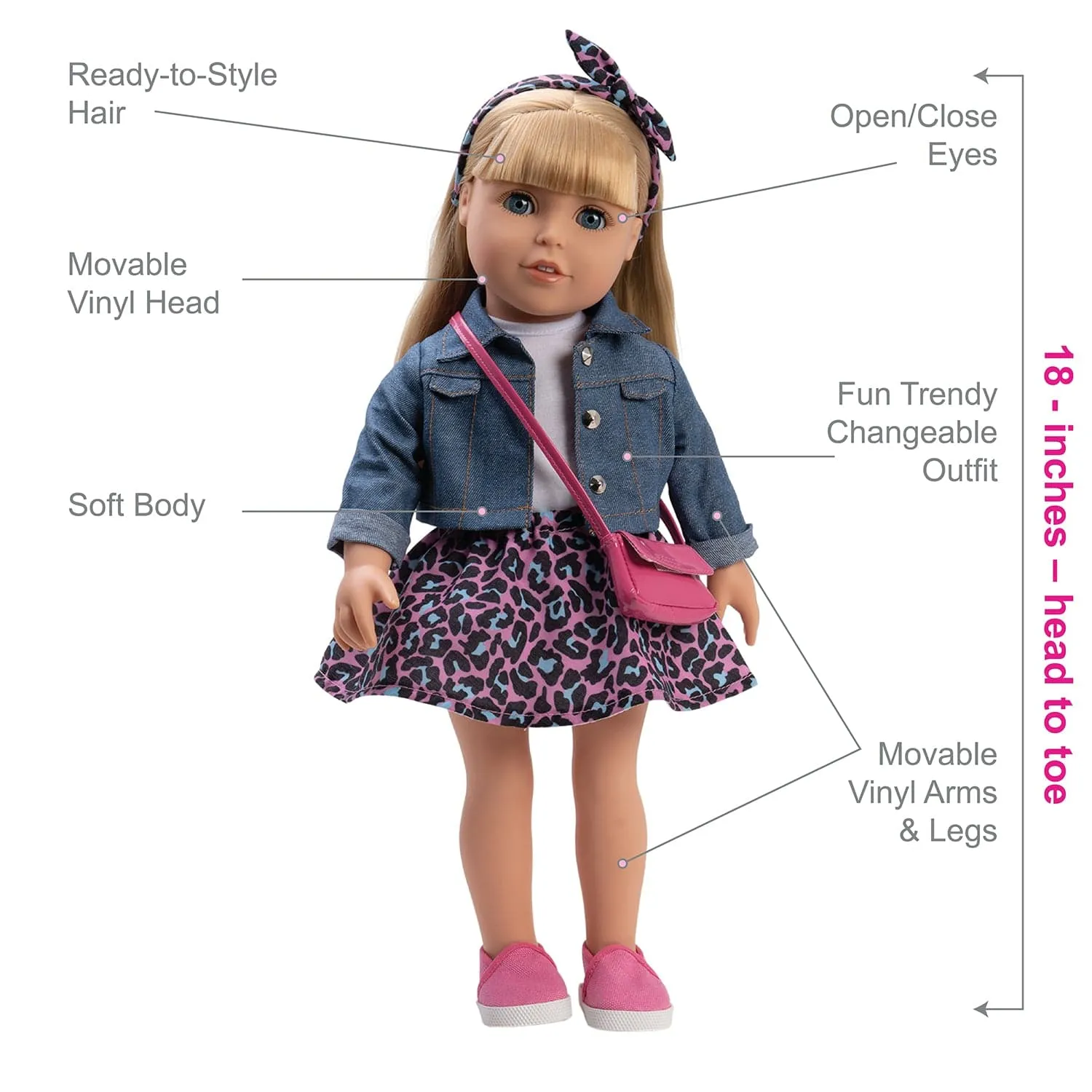 Amazing Girls 18 inch Doll Claire Cheetah Chic