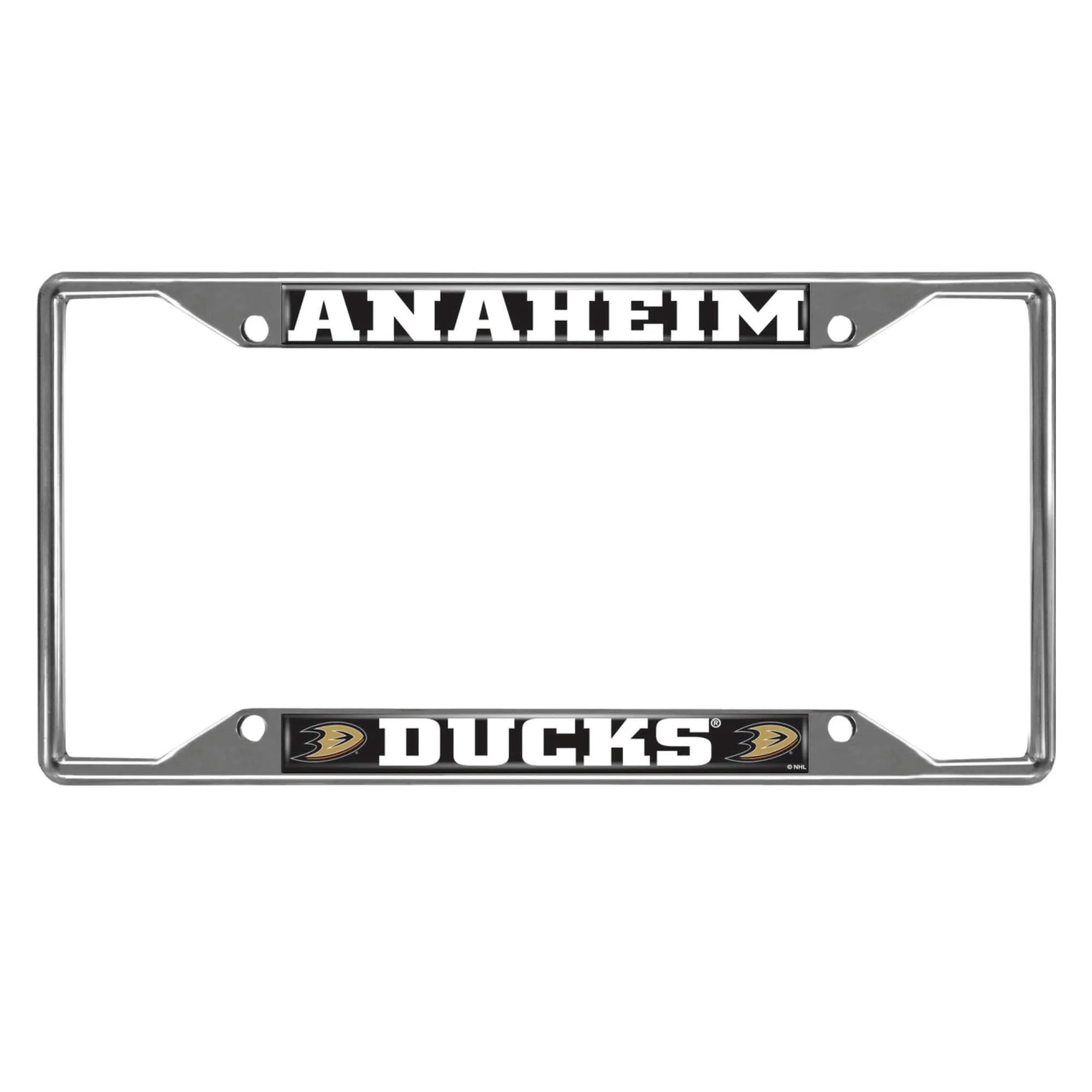 Anaheim Ducks Chrome Metal License Plate Frame, 6.25in x 12.25in