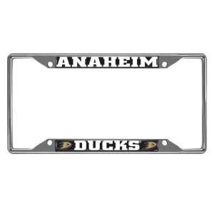 Anaheim Ducks Chrome Metal License Plate Frame, 6.25in x 12.25in