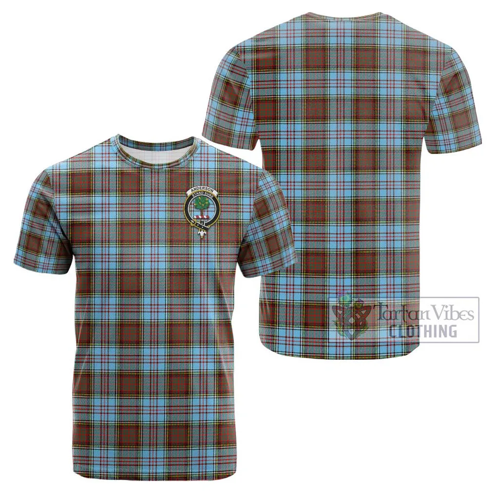 Anderson Ancient Tartan Cotton T-Shirt with Family Crest