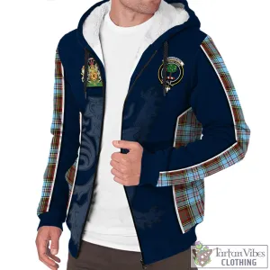 Anderson Ancient Tartan Sherpa Hoodie with Family Crest and Lion Rampant Vibes Sport Style