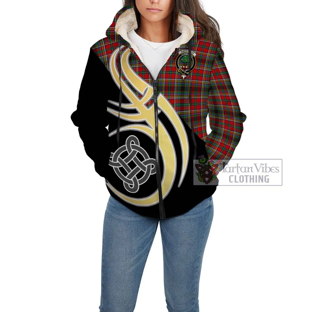 Anderson of Arbrake Tartan Sherpa Hoodie with Family Crest and Celtic Symbol Style