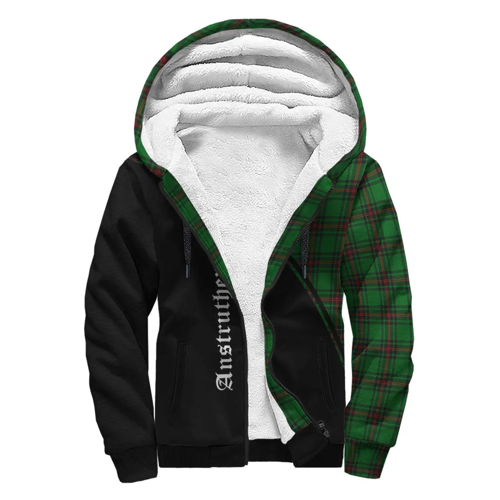 Anstruther Tartan Sherpa Hoodie with Family Crest Curve Style