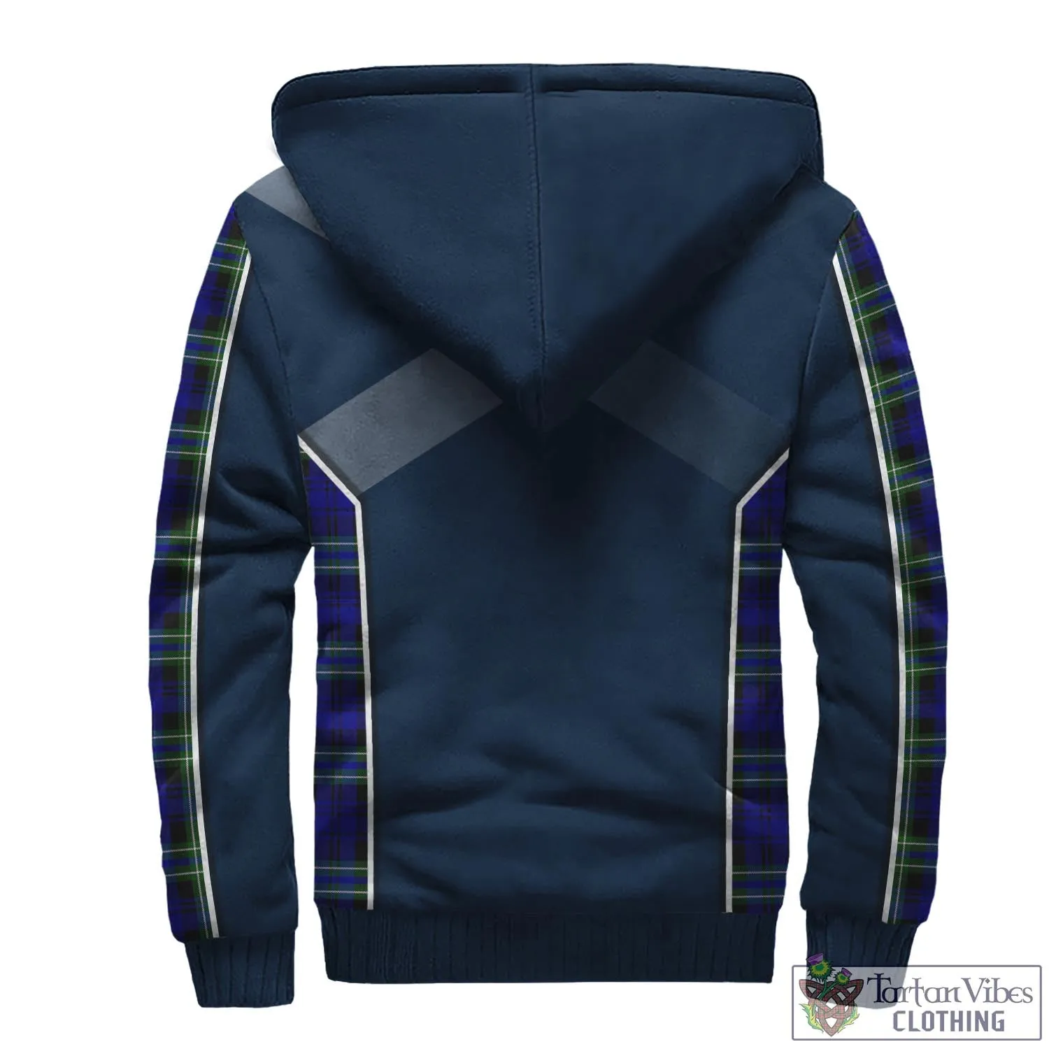 Arbuthnot Modern Tartan Sherpa Hoodie with Family Crest and Lion Rampant Vibes Sport Style