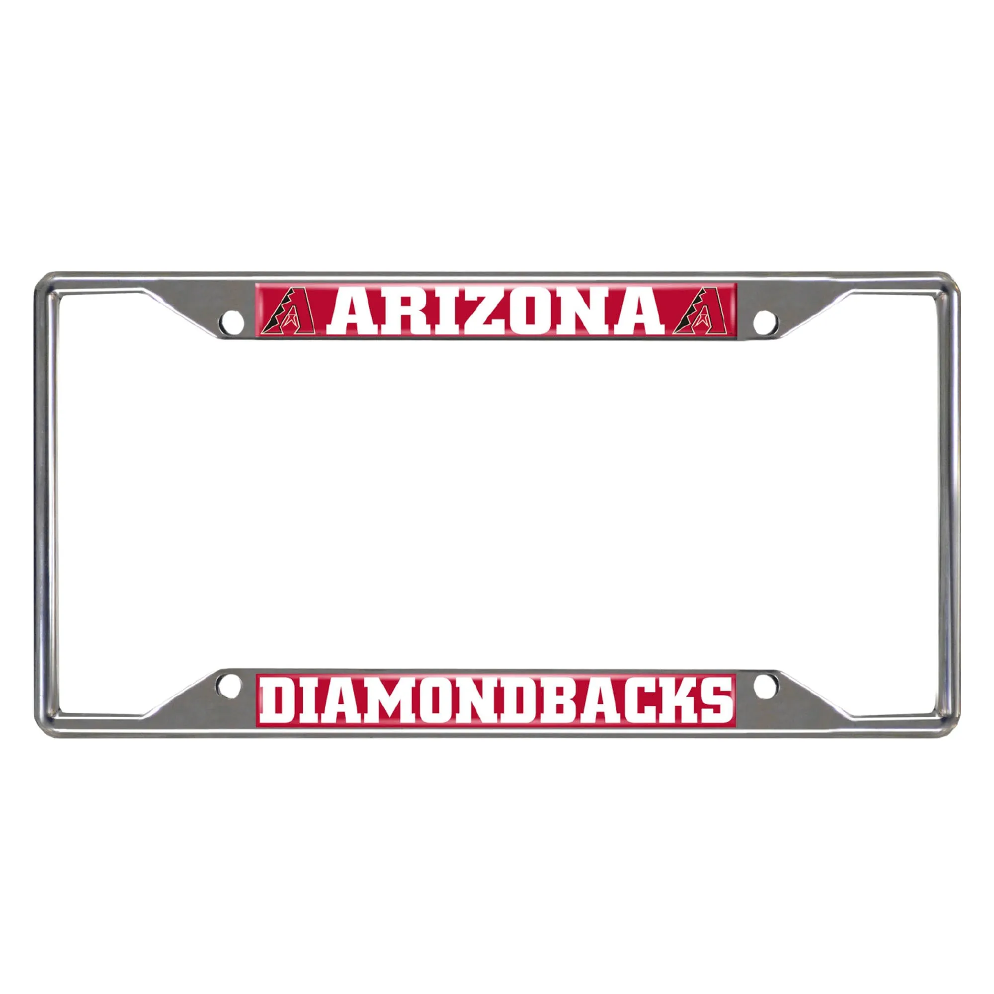 Arizona Diamondbacks Chrome Metal License Plate Frame, 6.25in x 12.25in