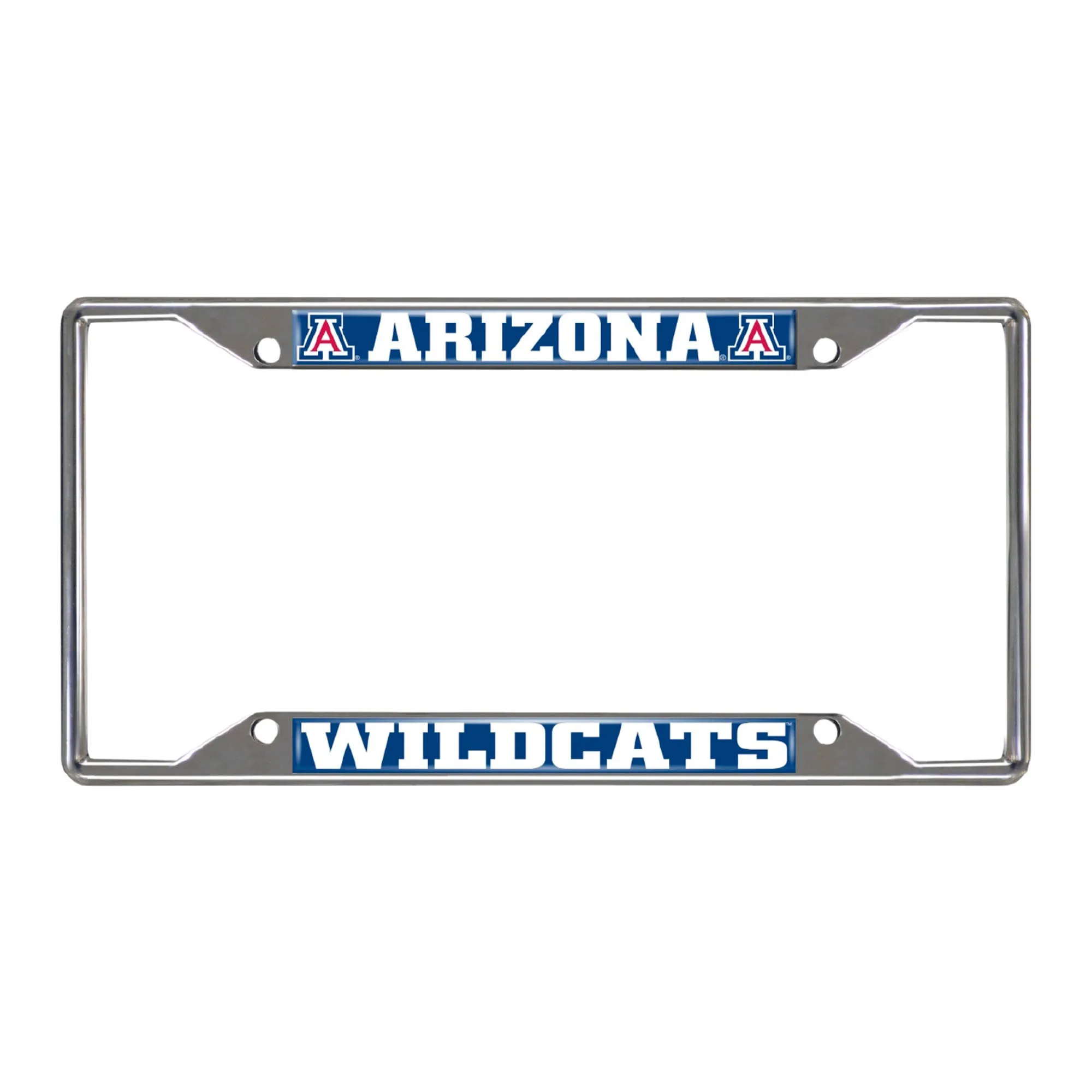 Arizona Wildcats Chrome Metal License Plate Frame, 6.25in x 12.25in