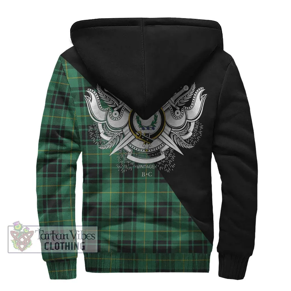 Arthur Ancient Tartan Sherpa Hoodie with Family Crest and Military Logo Style