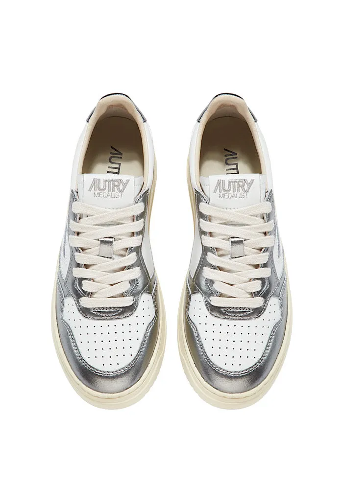 AUTRY Medalist Low White-Steel Metallic