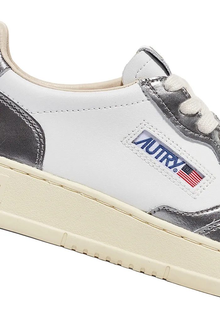 AUTRY Medalist Low White-Steel Metallic