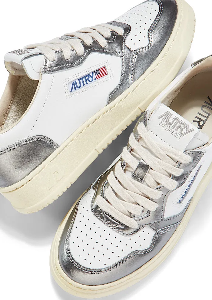 AUTRY Medalist Low White-Steel Metallic