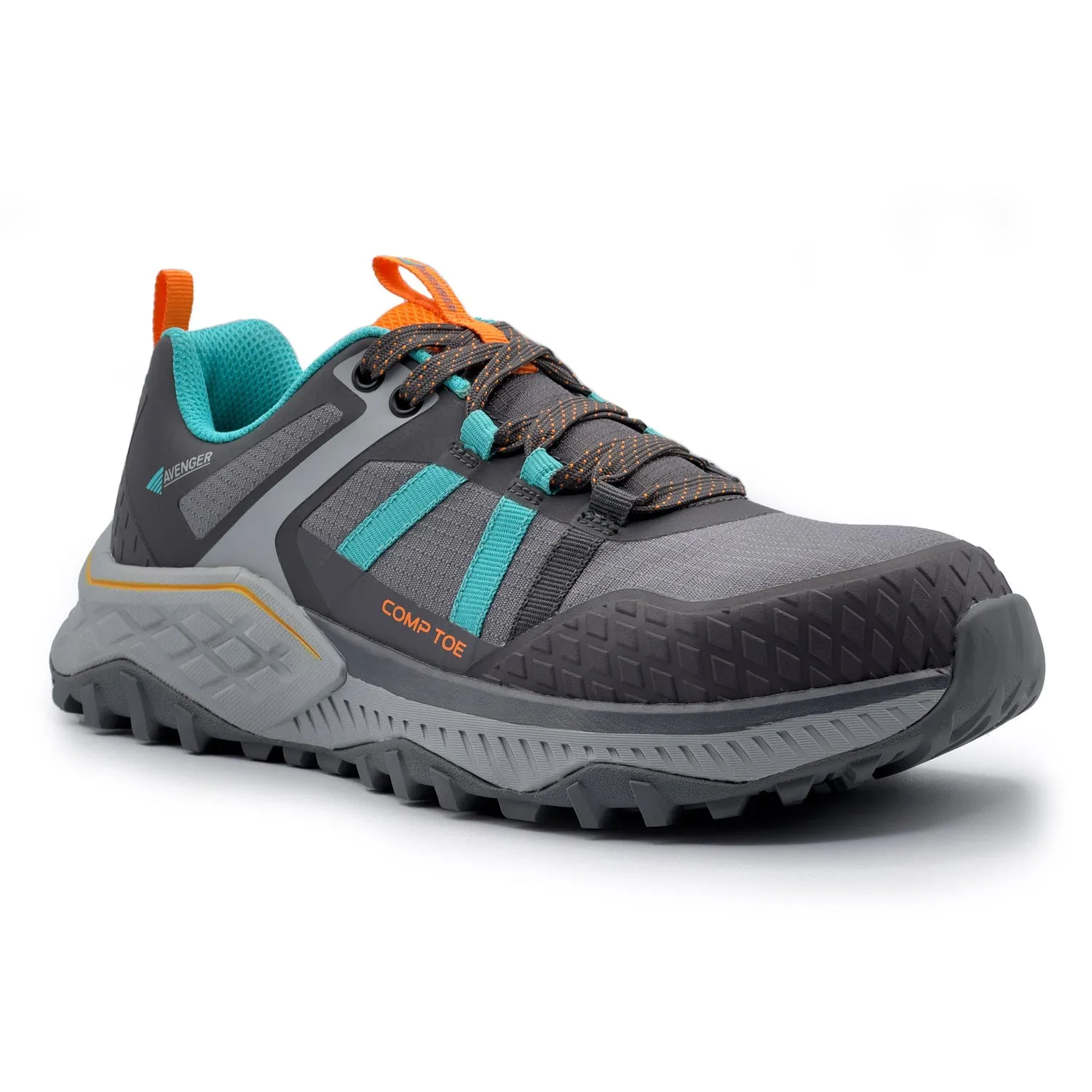 Avenger Womens Aero Trail Grey/Teal Synthetic CT EH Work Shoes