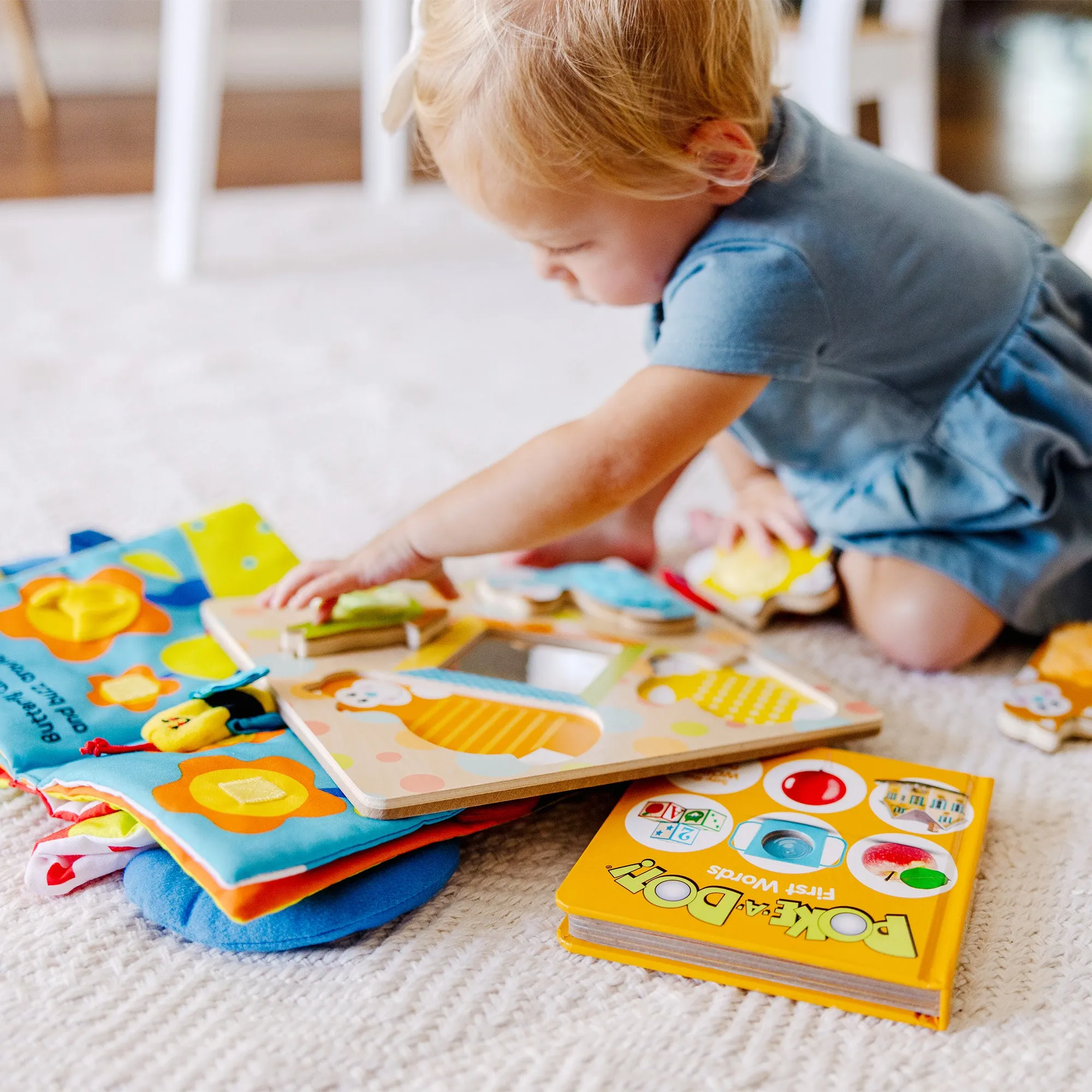 Baby Gift Set Collection: My First Activity Book, Poke-a-Dot First Words, Peek-a-Boo Touch & Feel Puzzle