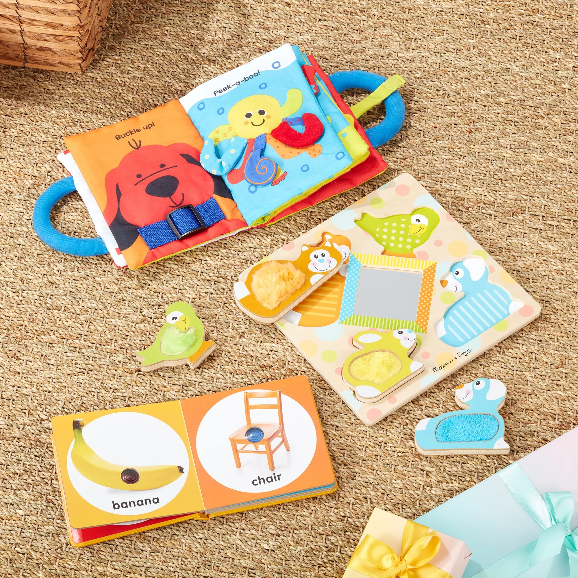 Baby Gift Set Collection: My First Activity Book, Poke-a-Dot First Words, Peek-a-Boo Touch & Feel Puzzle