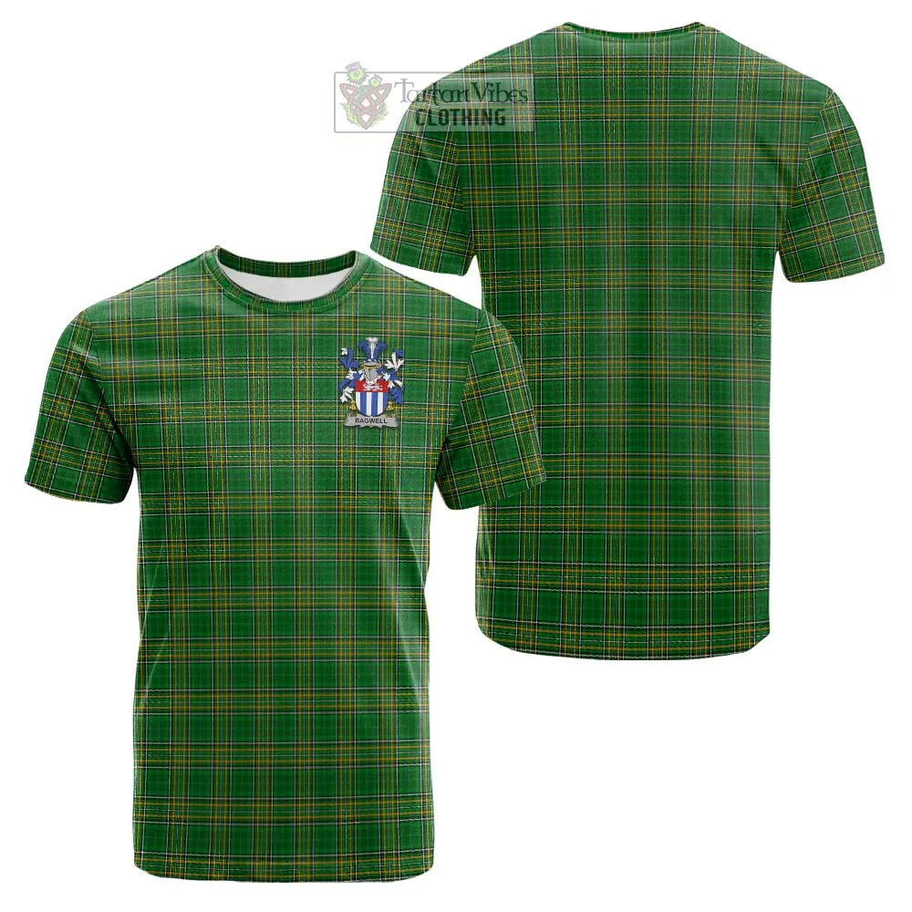 Bagwell Irish Clan Tartan Cotton T-shirt with Coat of Arms