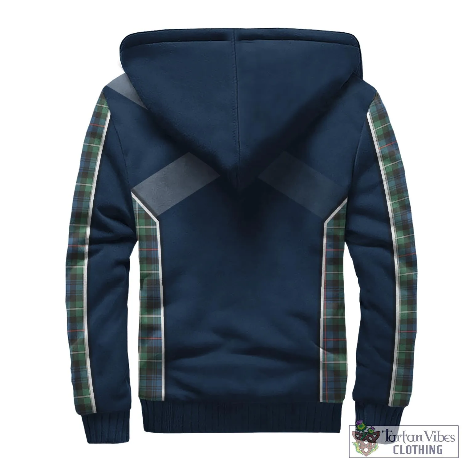 Baillie Ancient Tartan Sherpa Hoodie with Family Crest and Scottish Thistle Vibes Sport Style